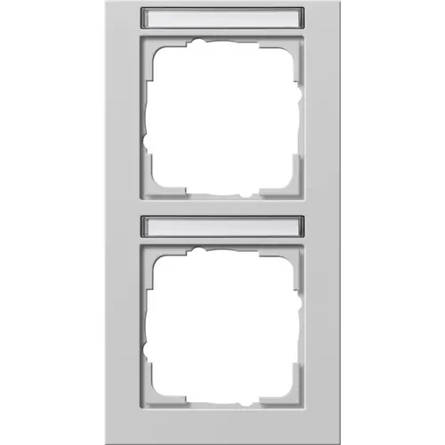 Gira 110237 afdekraam 2-voudig verticaal tekstkader E2 grijs mat