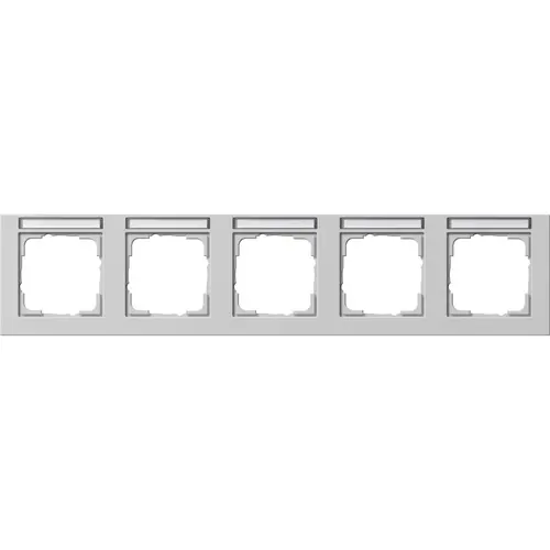 Gira 109537 afdekraam 5-voudig horizontaal tekstkader E2 grijs mat