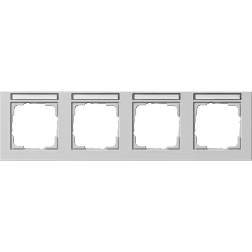 Gira 109437 afdekraam 4-voudig horizontaal tekstkader E2 grijs mat