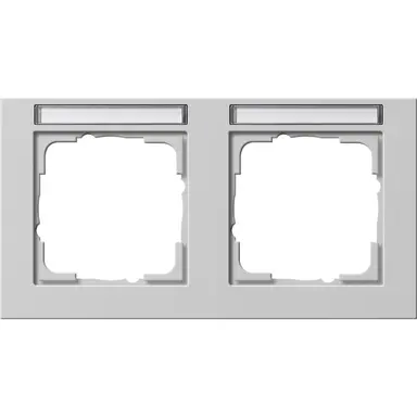 Gira 109237 afdekraam 2-voudig horizontaal tekstkader E2 grijs mat