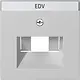 Gira 0284015 centraalplaat RJ45 wandcontactdoos tekstkader 1&2-voudig Systeem 55 grijs mat
