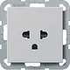 Gira 2840015 wandcontactdoos EURO-US Systeem 55 grijs mat
