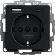 Gira 2459005 wandcontactdoos randaarde USB-A en USB-C met verhoogde aanraakbeveiliging Systeem 55 zwart mat