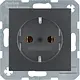 Berker 47431606 wandcontactdoos randaarde S1/B3/B7 antraciet mat