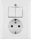 Berker 6143558949 combinatie serieschakelaar/wandcontactdoos randaarde S1/B3/B7 wit glans