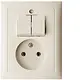 Berker 6143658982 combinatie serieschakelaar/wandcontactdoos zonder randaarde S1/B3/B7 creme glans