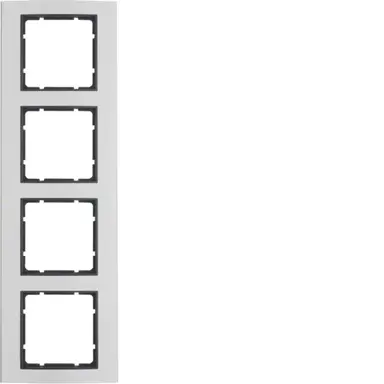 Berker 10143004 afdekraam 4-voudig B3 aluminium/antraciet mat