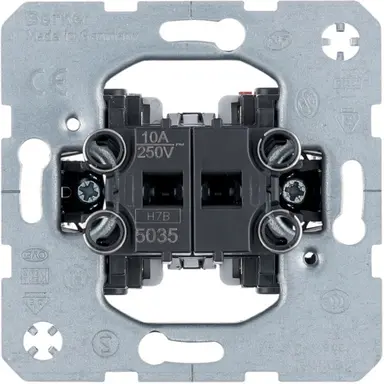 Berker 5035 serie pulsdrukker 2x maakcontact 1x ingang 10A met spreidklemmen
