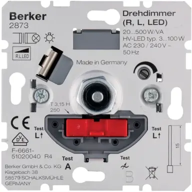 Berker 2873 draaidimmer universeel LED 3-100 Watt