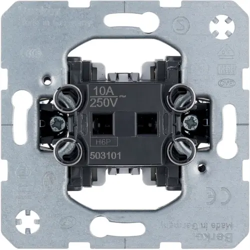 Berker 503101 pulsdrukker maakcontact 2 separate meldcontacten 10A met spreidklemmen