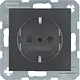 Berker 47231606 wandcontactdoos randaarde kindveilig S1/B3/B7 antraciet mat