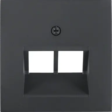 Berker 14091606 centraalplaat RJ45 wandcontactdoos 2-voudig S1/B3/B7 antraciet mat