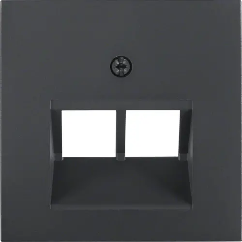 Berker 14091606 centraalplaat RJ45 wandcontactdoos 2-voudig S1/B3/B7 antraciet mat