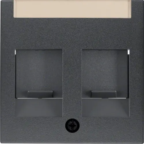 Berker 11811606 centraalplaat modular jack 2-voudig S1/B3/B7 antraciet mat