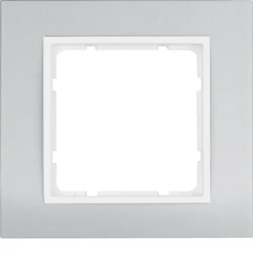 Berker 10113904 afdekraam 1-voudig B3 aluminium/wit mat