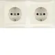 Berker 47208982 wandcontactdoos 2-voudig randaarde compleet voorbedraad voor duo-inbouwdoos S1 creme glans