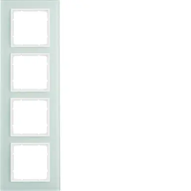 Berker 10146909 afdekraam 4-voudig B7 wit glas/wit mat