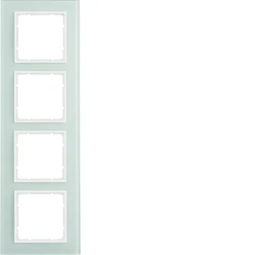 Berker 10146909 afdekraam 4-voudig B7 wit glas/wit mat