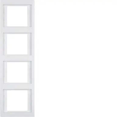 Berker 13437009 afdekraam 4-voudig K1 verticaal wit