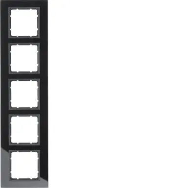 Berker 10156616 afdekraam 5-voudig B7 zwart glas/antraciet mat