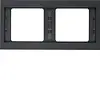 Berker 13637006 afdekraam 2-voudig horizontaal K1 antraciet