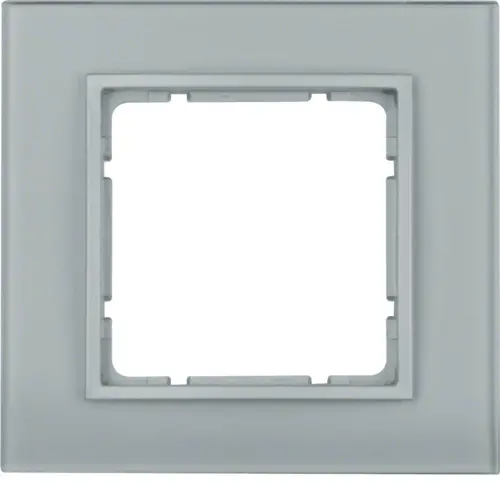 Berker 10116414 afdekraam 1-voudig B7 aluminium glas/aluminium mat