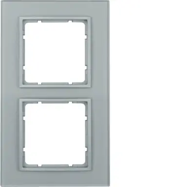 Berker 10126414 afdekraam 2-voudig B7 aluminium glas/aluminium mat