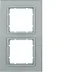 Berker 10126414 afdekraam 2-voudig B7 aluminium glas/aluminium mat