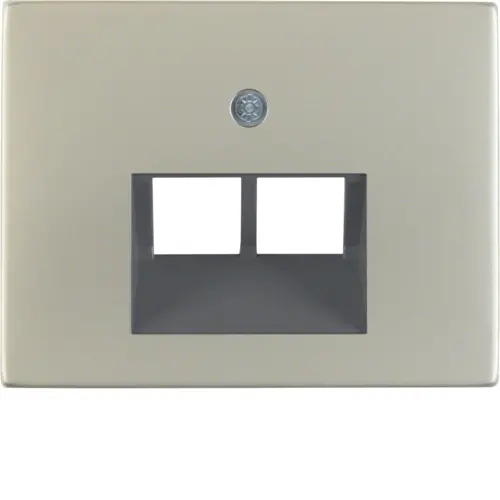 Berker 14097004 centraalplaat RJ45 wandcontactdoos 2-voudig K5 edelstaal