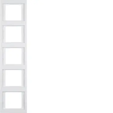 Berker 13537009 afdekraam 5-voudig K1 verticaal wit