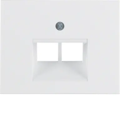 Berker 14097009 centraalplaat RJ45 wandcontactdoos 2-voudig K1 wit