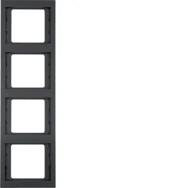 Berker 13437006 afdekraam 4-voudig verticaal K1 antraciet