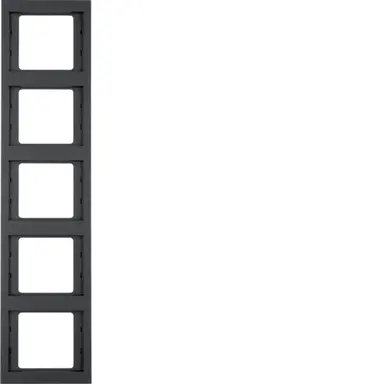Berker 13537006 afdekraam 5-voudig verticaal K1 antraciet
