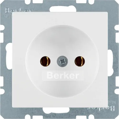 Berker 6161036089 wandcontactdoos zonder randaarde schroef Q1/Q3/Q7 wit