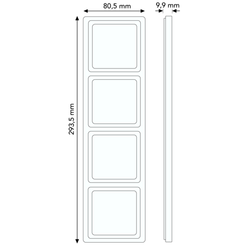 Berker 10146089 afdekraam 4-voudig Q1 wit