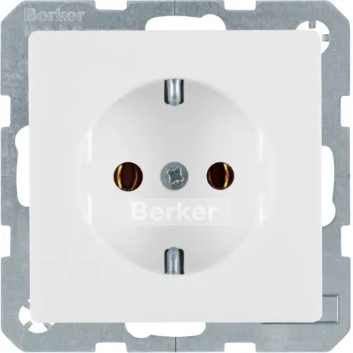 Berker 41436089 wandcontactdoos randaarde schroef Q1/Q3/Q7 wit