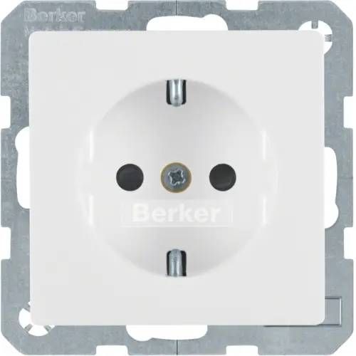 Berker 47236089 wandcontactdoos randaarde kindveilig Q1/Q3/Q7 wit