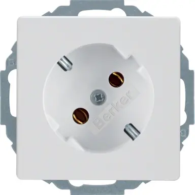 Berker 47276089 wandcontactdoos randaarde 45 graden gedraaid Q1/Q3/Q7 wit