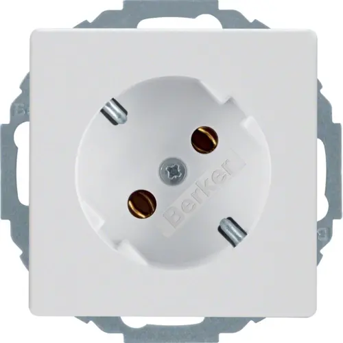 Berker 47276089 wandcontactdoos randaarde 45 graden gedraaid Q1/Q3/Q7 wit