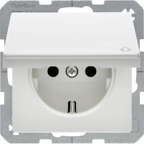 Berker 47516079 wandcontactdoos randaarde kindveilig klapdeksel Q1/Q3/Q7 wit