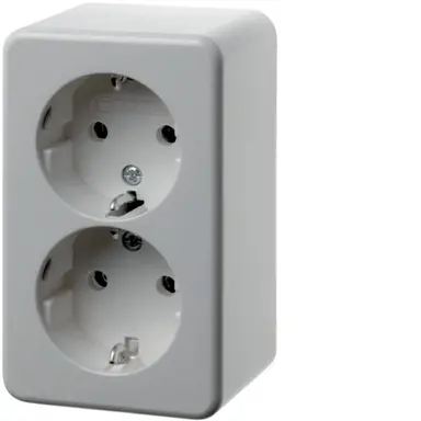 Berker 472149 opbouw wandcontactdoos 2-voudig randaarde steekklemmen wit