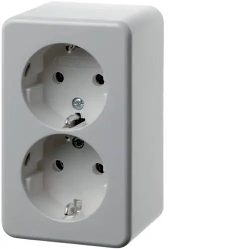 Berker 472149 opbouw wandcontactdoos 2-voudig randaarde steekklemmen wit