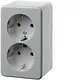 Berker 472149 opbouw wandcontactdoos 2-voudig randaarde steekklemmen wit
