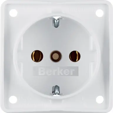 Berker 941852502 Integro Flow wandcontactdoos randaarde schroefklemmen wit mat