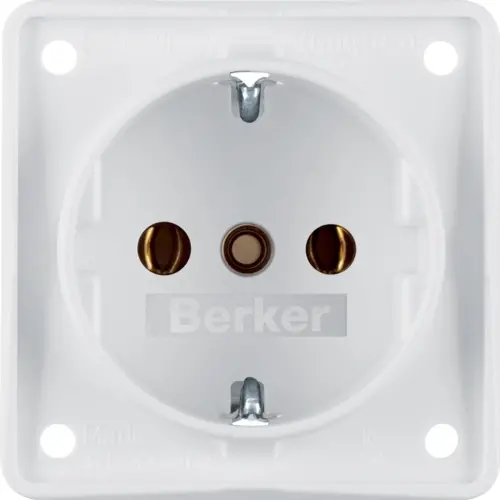 Berker 941852502 Integro Flow wandcontactdoos randaarde schroefklemmen wit mat