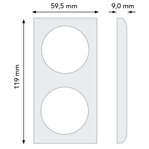 Berker 918262510 Integro Flow afdekraam 2-voudig zwart