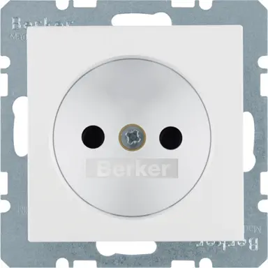 Berker 6167331909 wandcontactdoos zonder randaarde kindveilig S1/B3/B7 wit mat