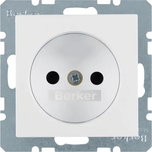 Berker 6167331909 wandcontactdoos zonder randaarde kindveilig S1/B3/B7 wit mat