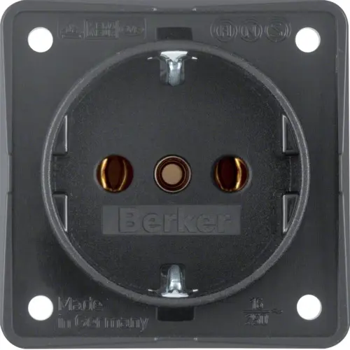 Berker 941852505 Integro Flow wandcontactdoos randaarde schroefklemmen antraciet mat