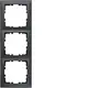 Berker 10139949 afdekraam 3-voudig S1 antraciet mat